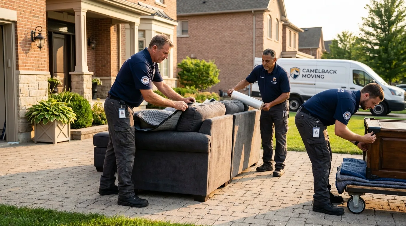 Large estate moving crew wrapping furniture in Iowa Park, TX